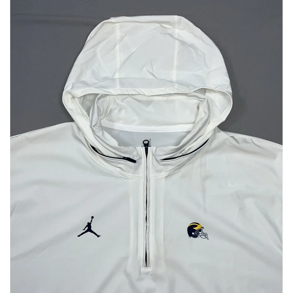 Michigan Wolverines‎ Nike Jordan Mens 1/4 Zip Short Sleeve Hoodie Jacket 3XL
